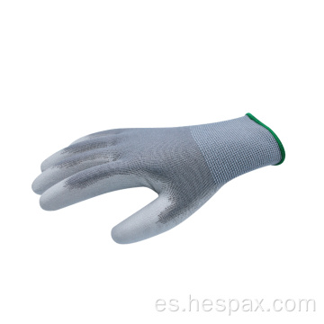 Guantes de nylon neylon neylon PU de Hespax Pu